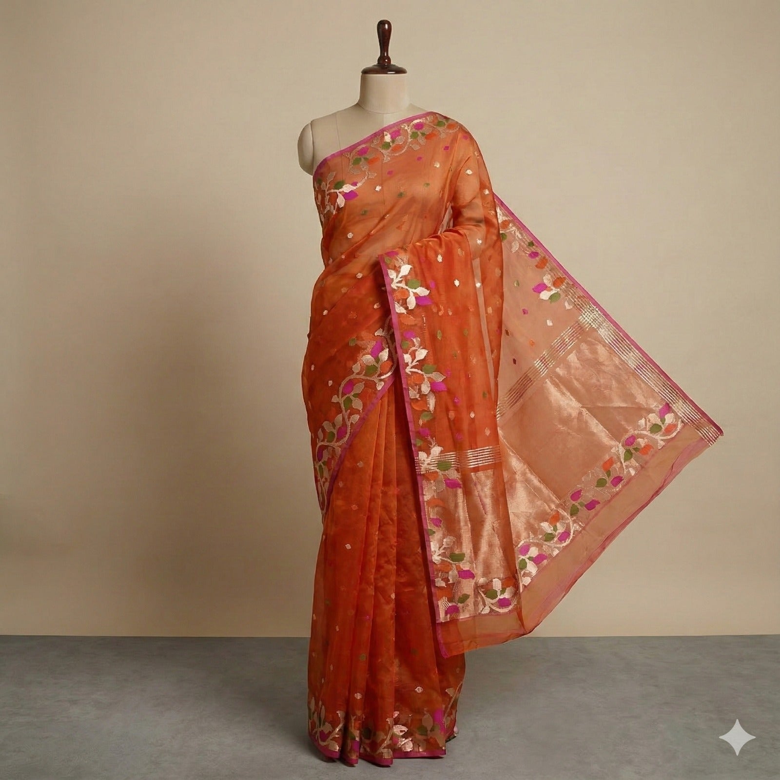 Phool Aanchal - Muslin Jamdani Silk